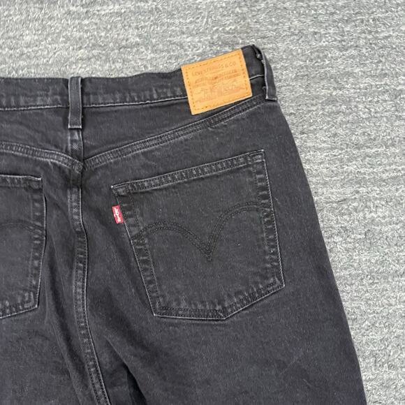 Levi's Premium Ribcage Bootcut Jeans Women 32 Black Premium Boot Western Stretch - Picture 11 of 12